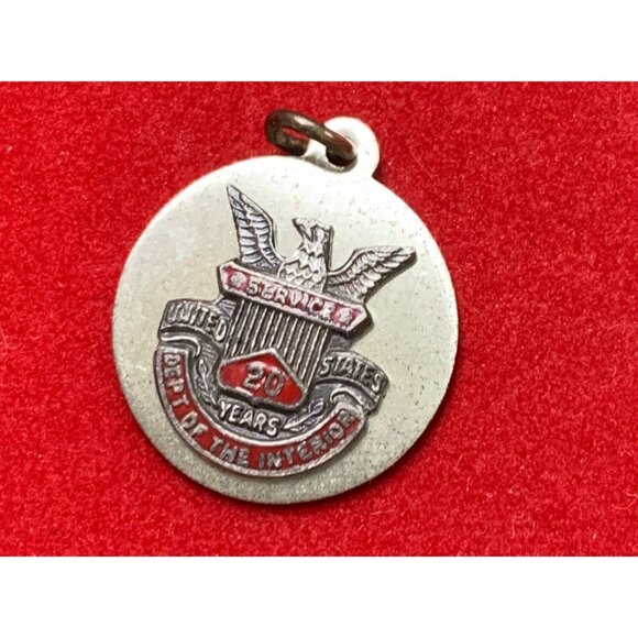 Federal VTG U.S. Dept Interior 20 Years Service Sterling Silver Pendant 8727 - Picture 1 of 7